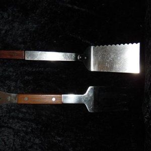 LAST MARKDOWN MID CENTURY WALNUT VERNA JAPAN  ADVERTISING STAINLESS STEEL